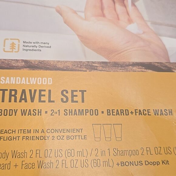 Every Man Jack Sandalwood Travel Set w/Dopp Bag - Picture 4 of 5